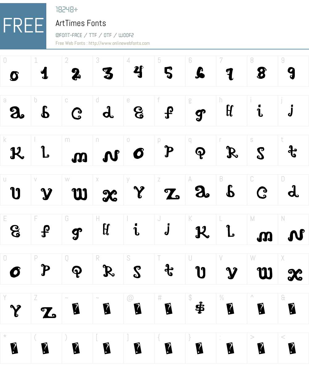 ArtTimes Font Screenshots