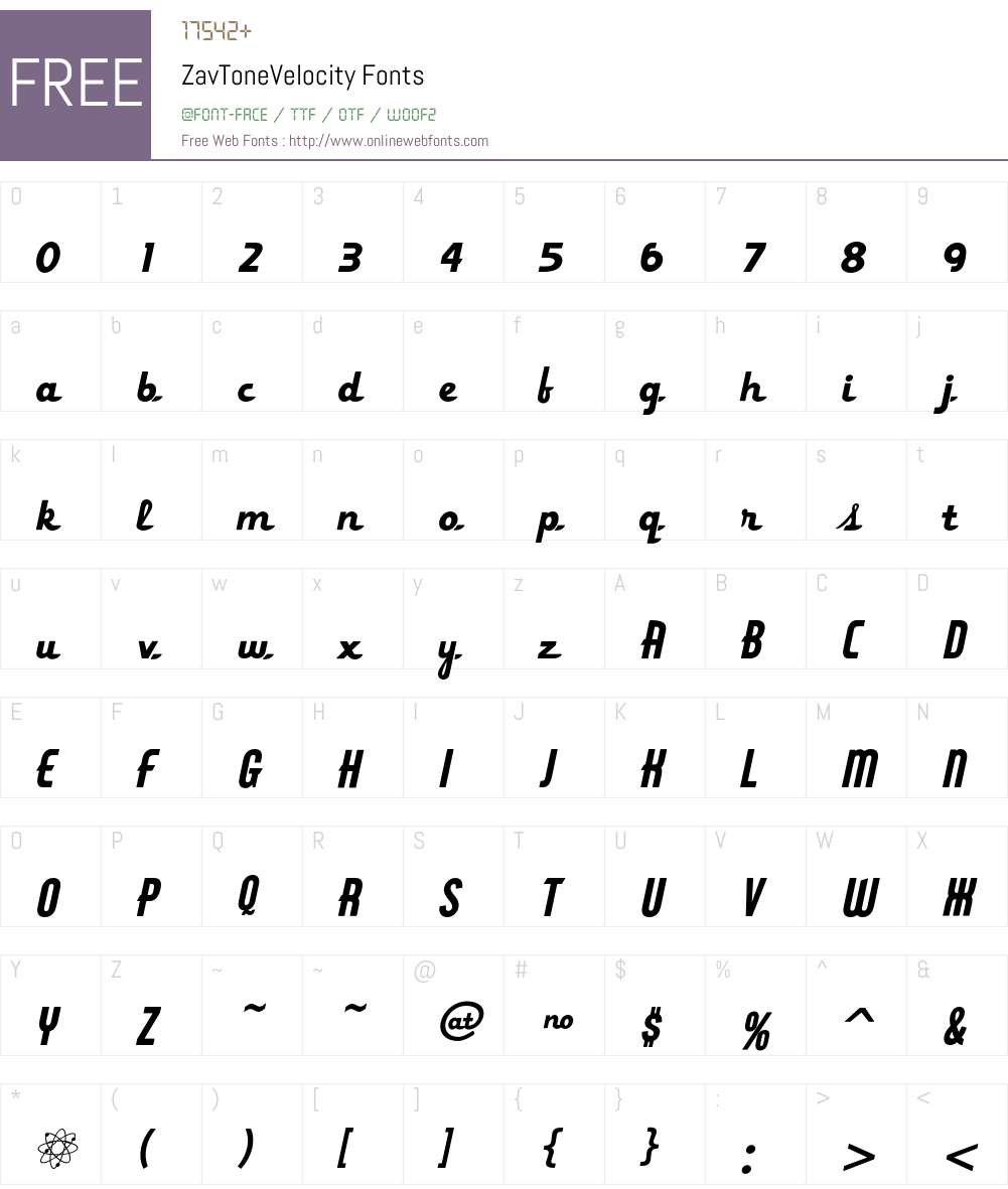 ZavTone Font Screenshots