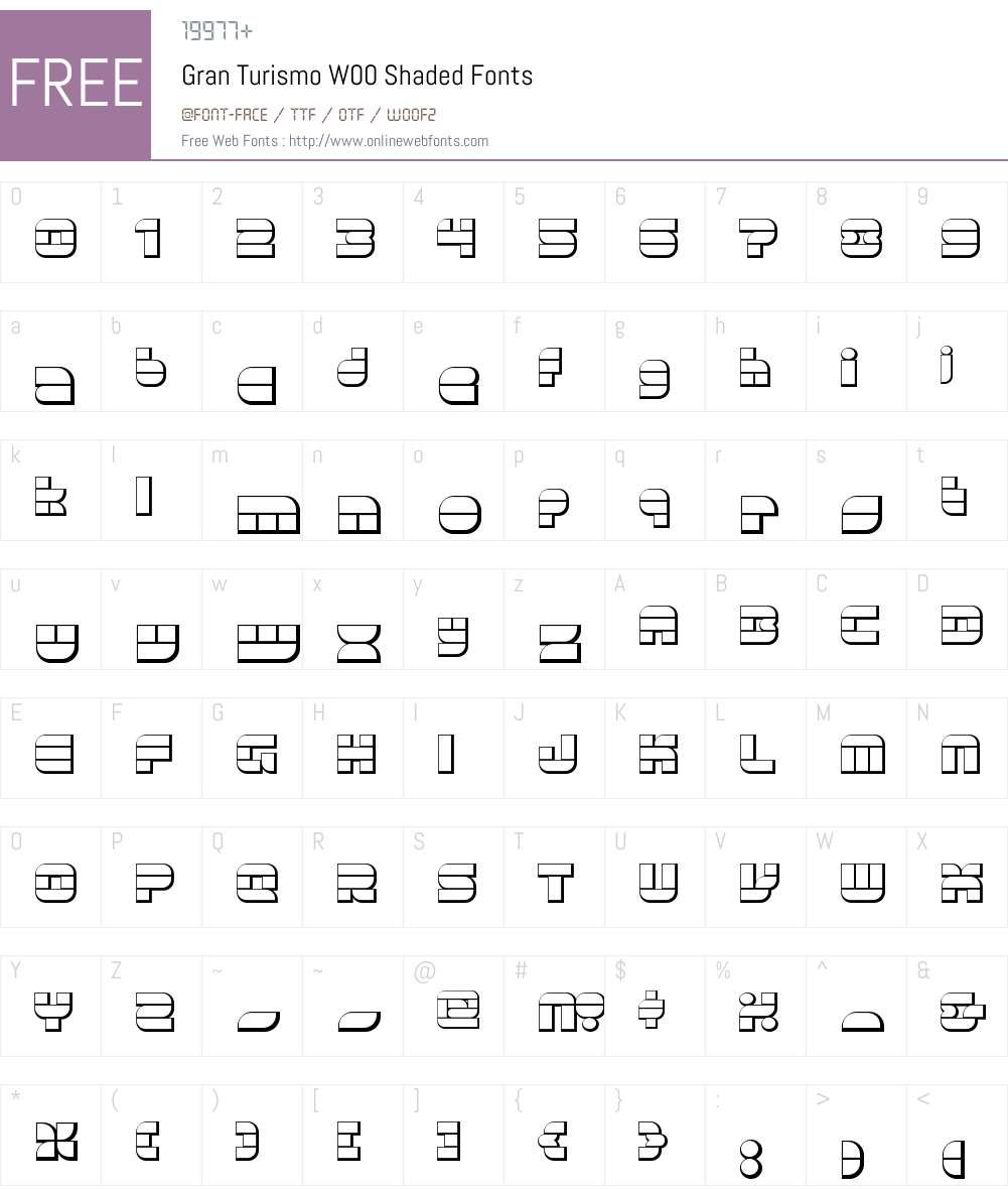 GranTurismoW00-Shaded Font Screenshots