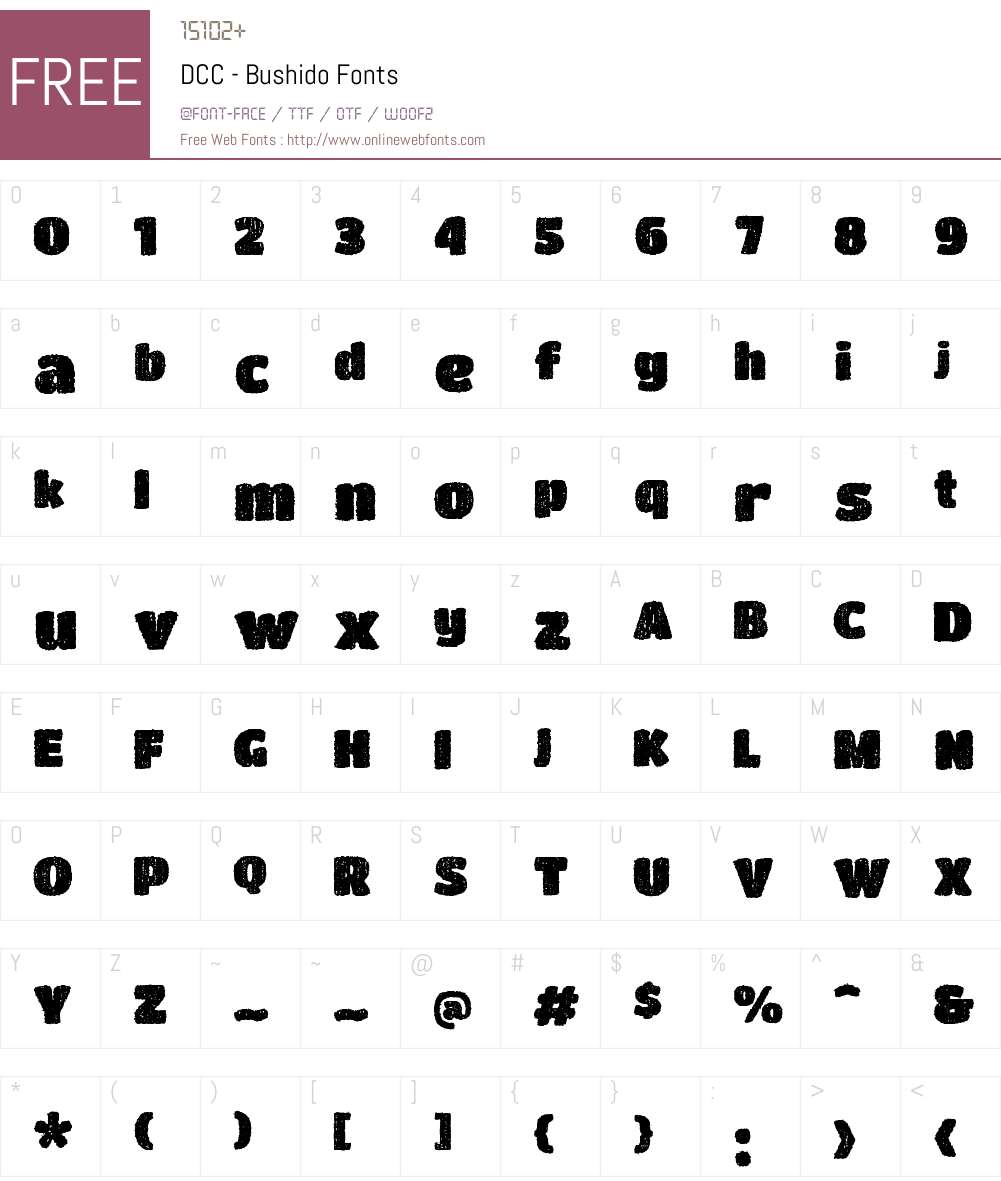 DCC - Bushido Font Screenshots