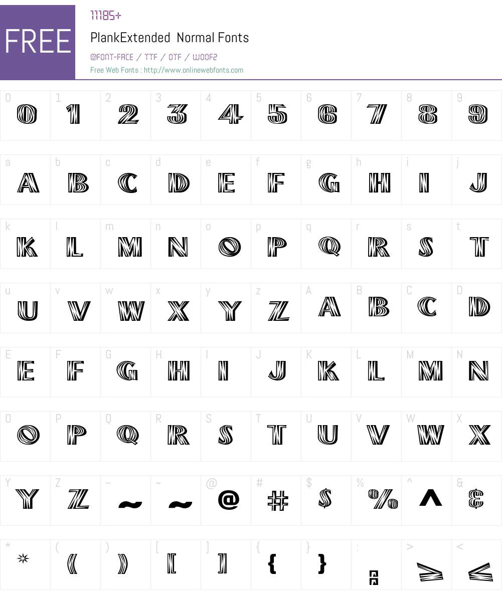 PlankExtended Font Screenshots
