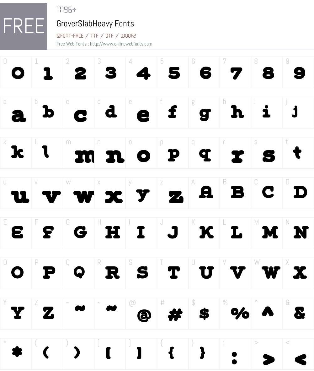 Grover Slab Heavy Font Screenshots