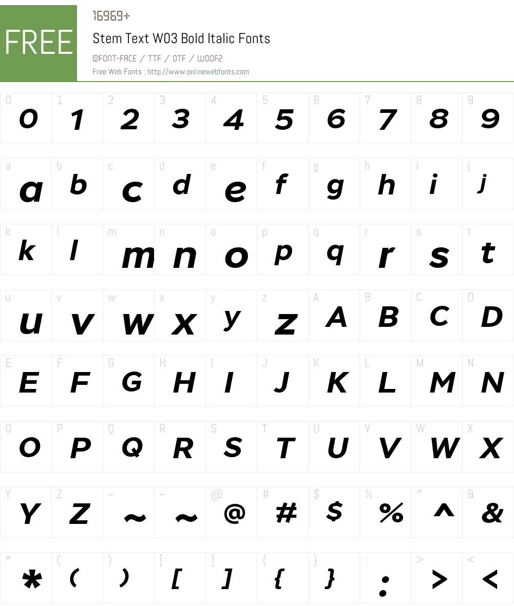 Stem Text Font Screenshots