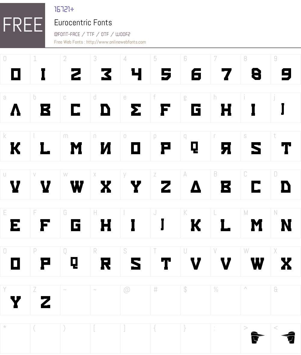 Eurocentric Font Screenshots