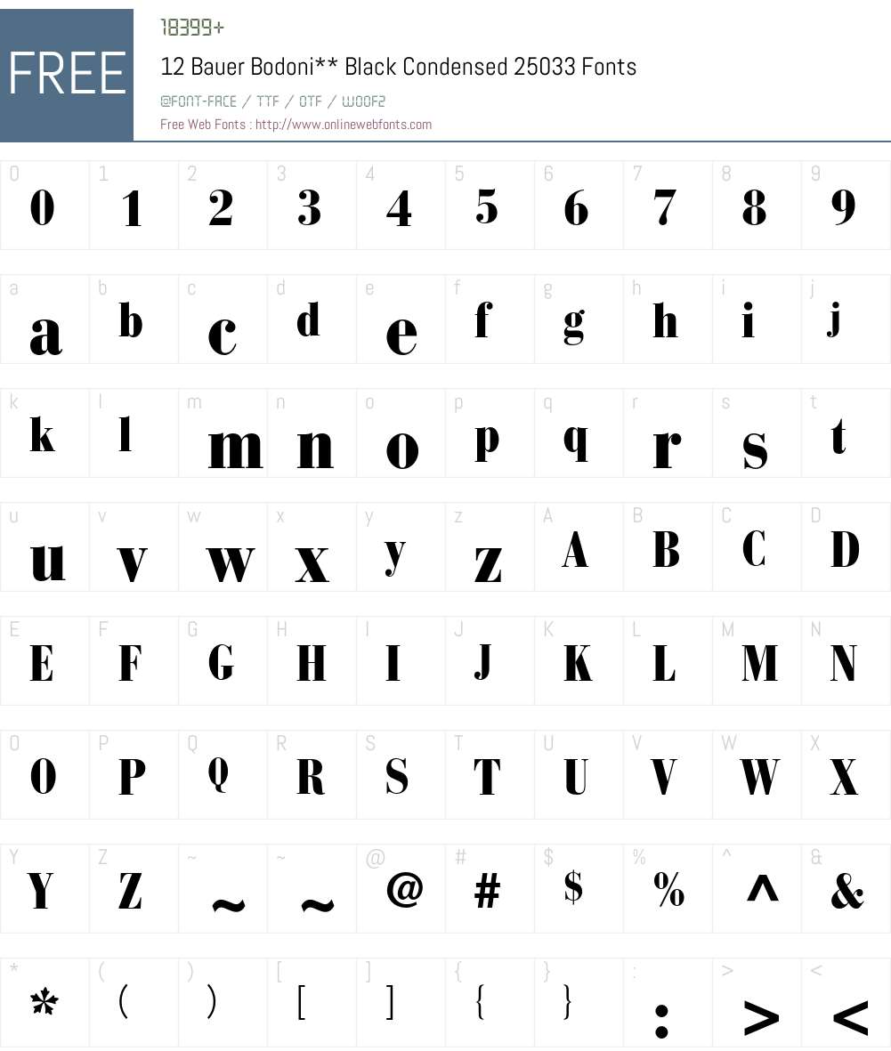 BauerBodoni Font Screenshots