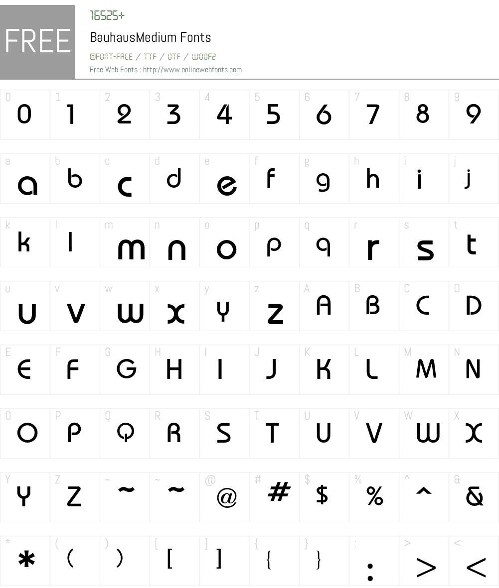 Bauhaus Font Screenshots