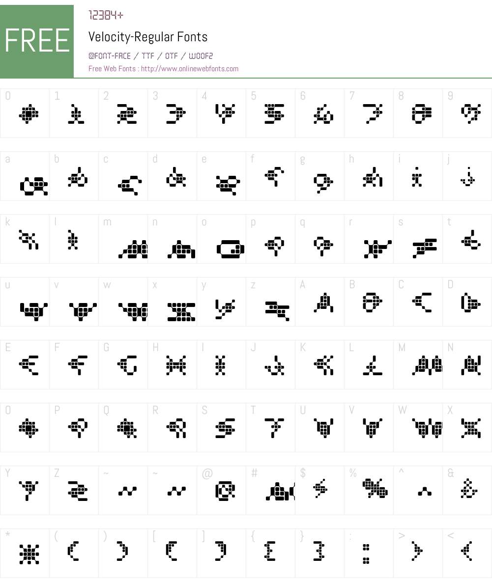Velocity Font Screenshots