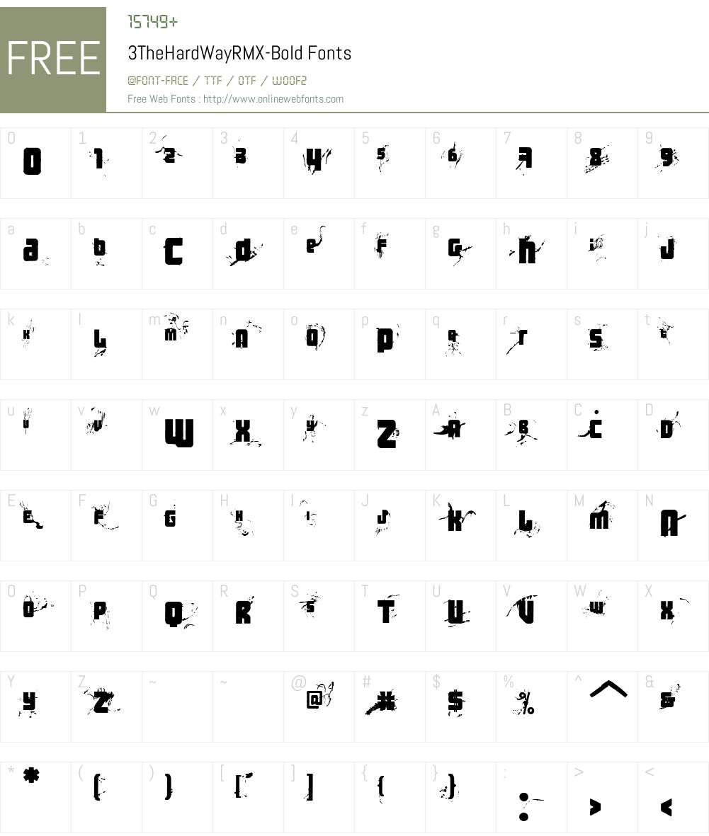 3TheHardWayRMX-Bold Font Screenshots