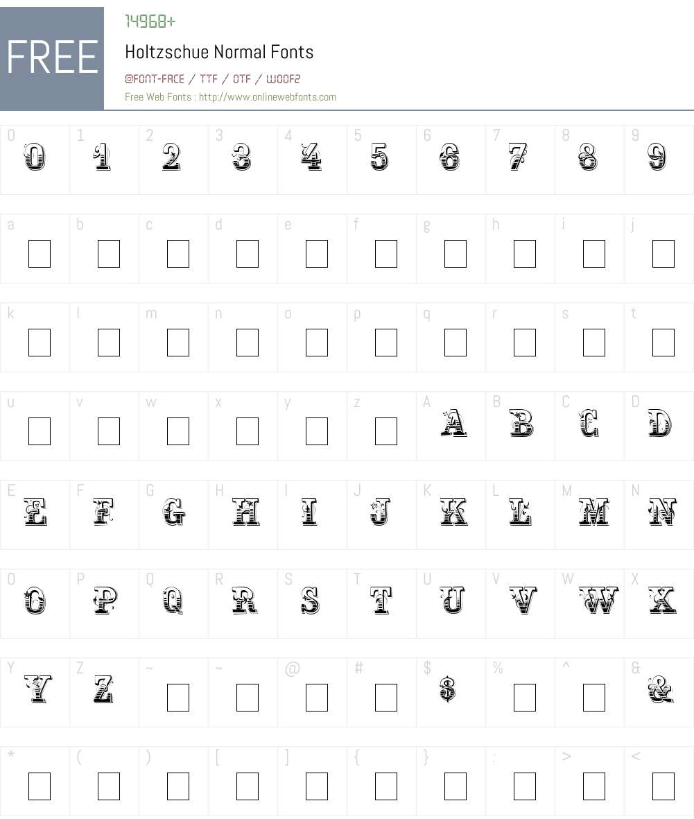 Holtzschue Font Screenshots