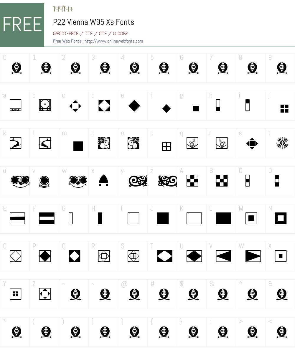 P22ViennaW95-Xs Font Screenshots
