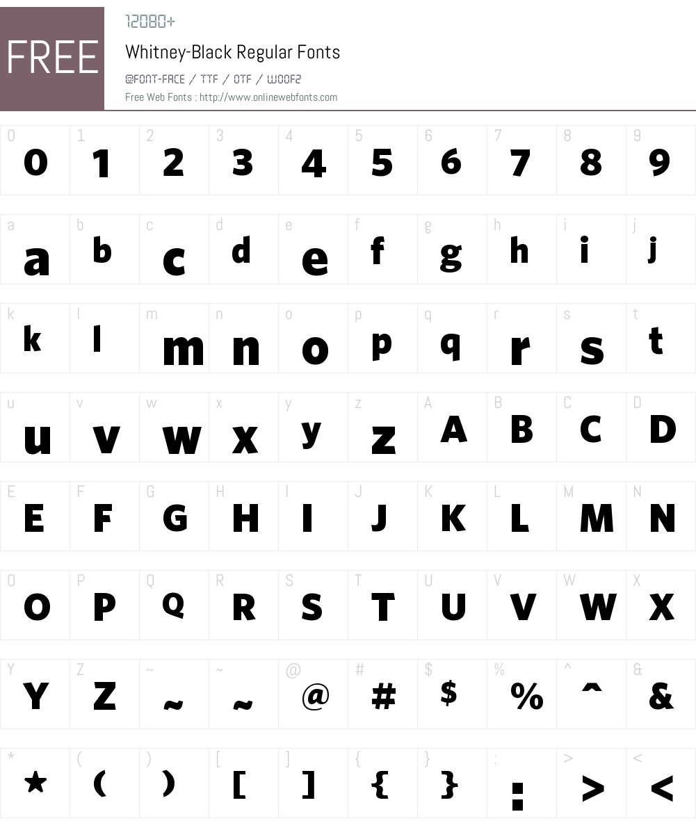 Whitney-Black Font Screenshots
