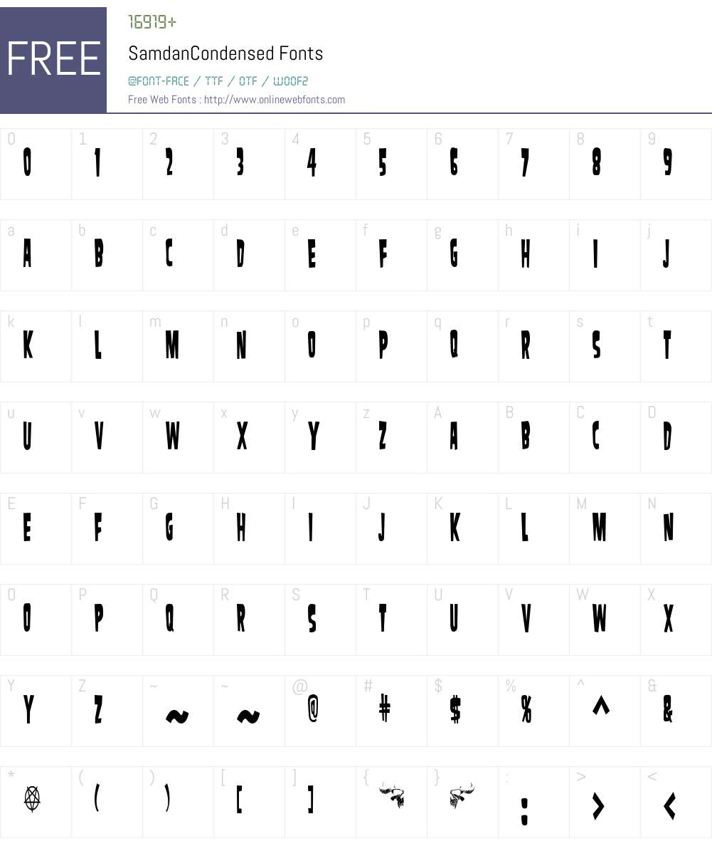 SamdanCondensed Font Screenshots