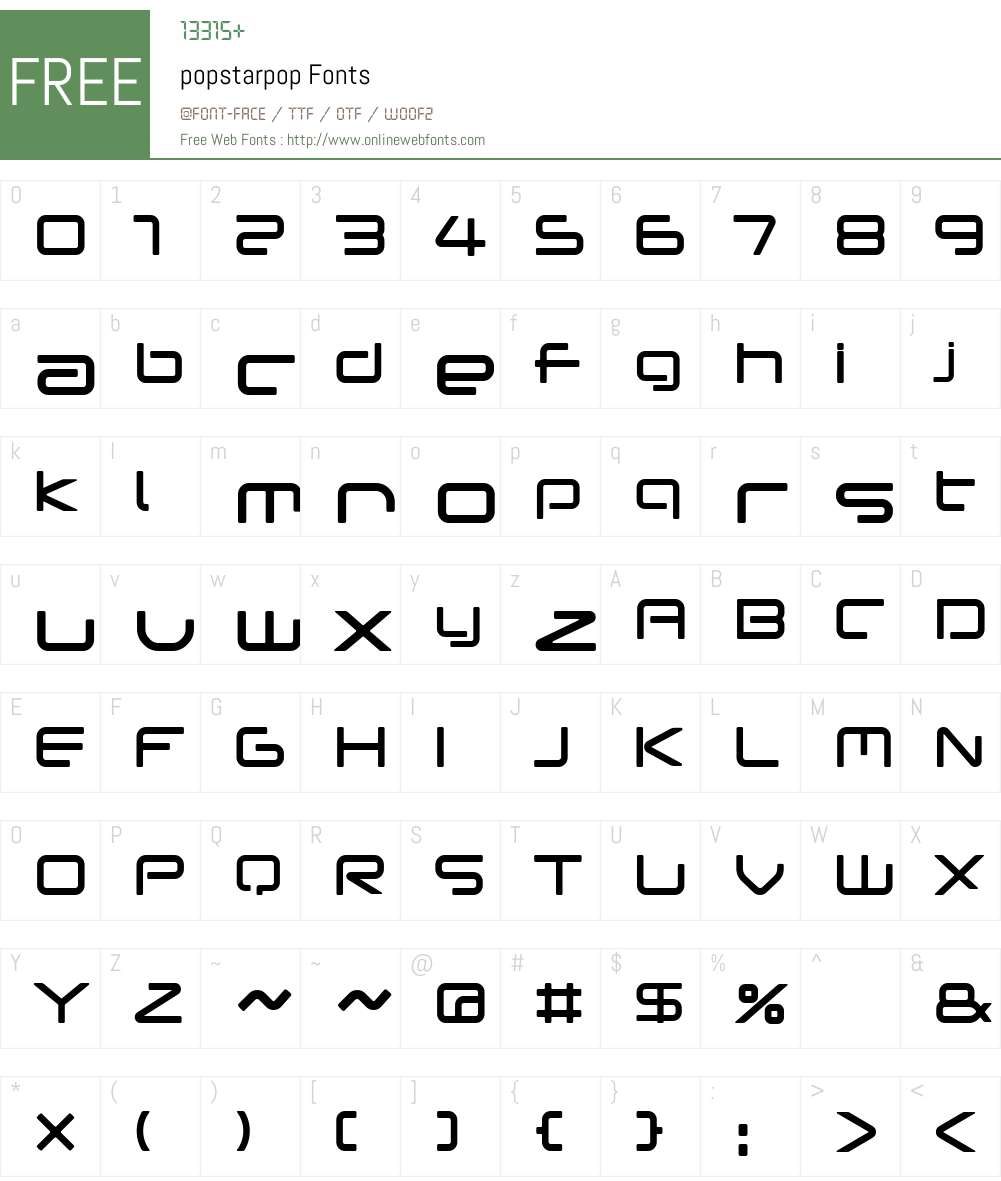 popstarpop Font Screenshots