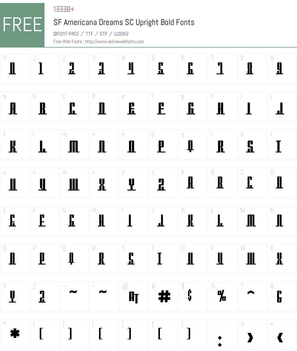SF Americana Dreams SC Upright Font Screenshots
