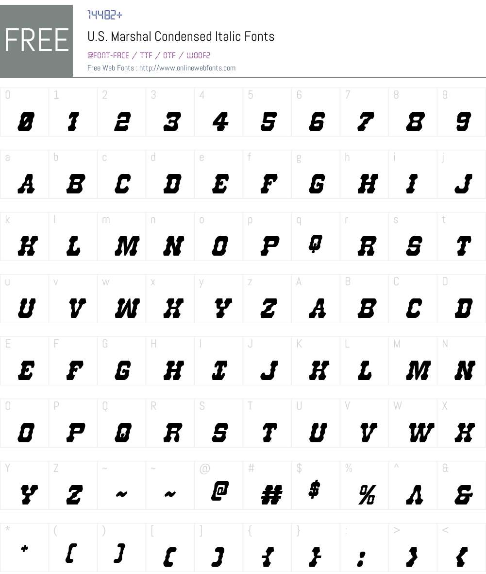 U.S. Marshal Condensed Italic Font Screenshots