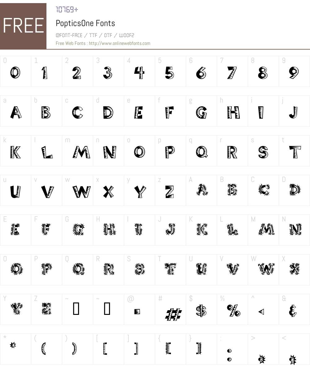 PopticsOne Font Screenshots