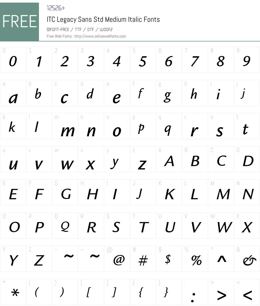 ITC Legacy Sans Std Font Screenshots