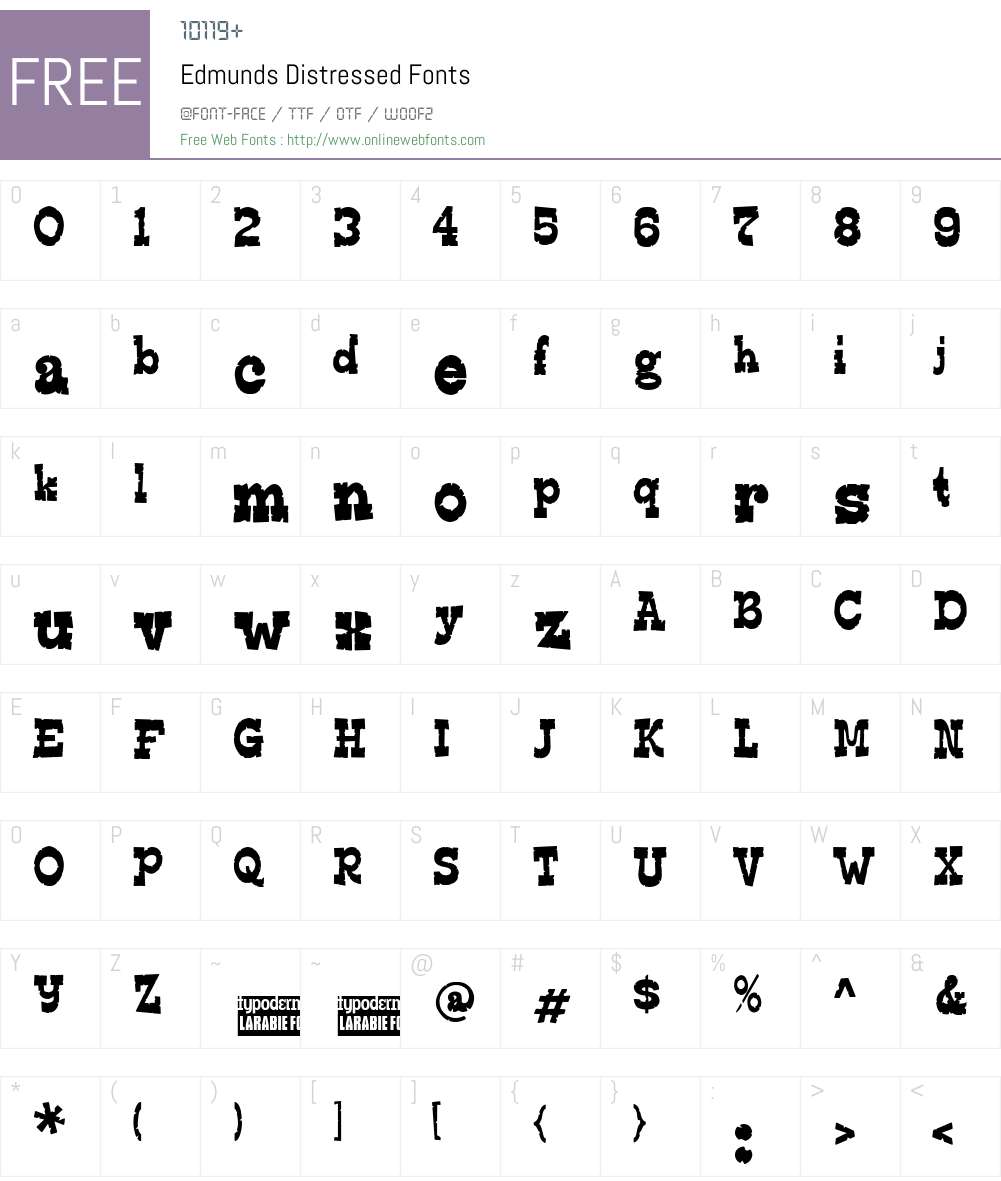 Edmunds Distressed Font Screenshots