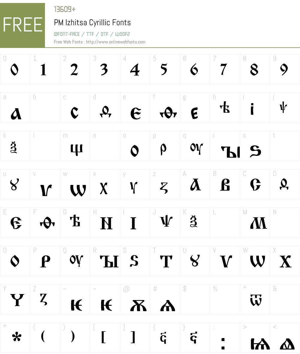 IzhitsaC Font Screenshots