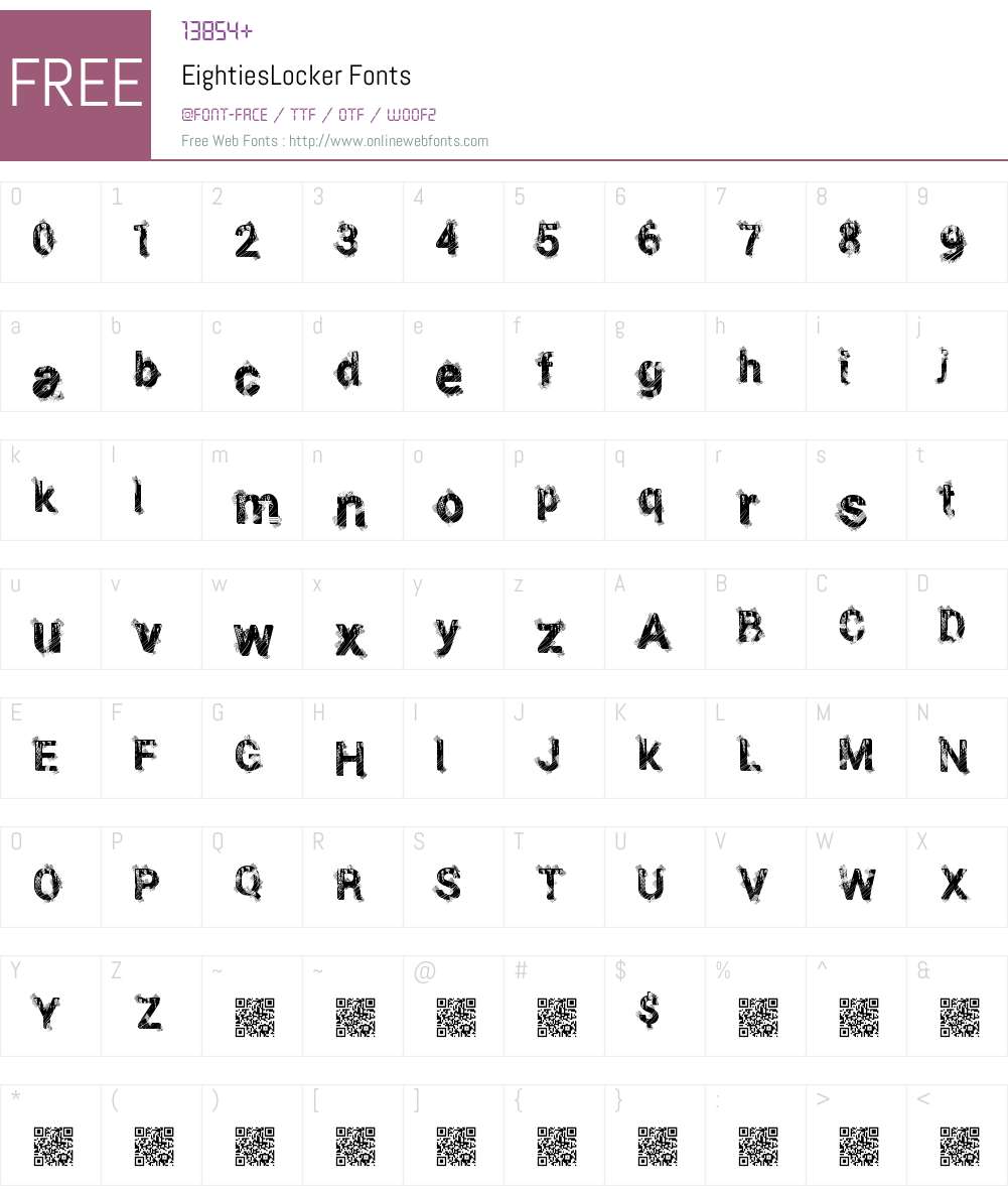 EightiesLocker Font Screenshots