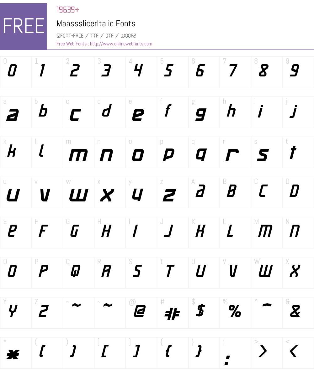 Maassslicer Font Screenshots