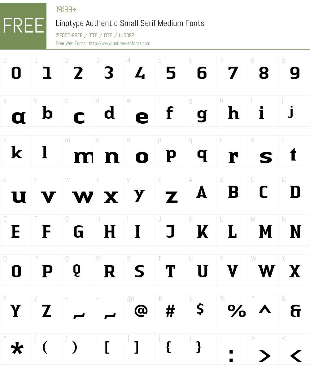 LTAuthenticSmallSerif Medium Font Screenshots