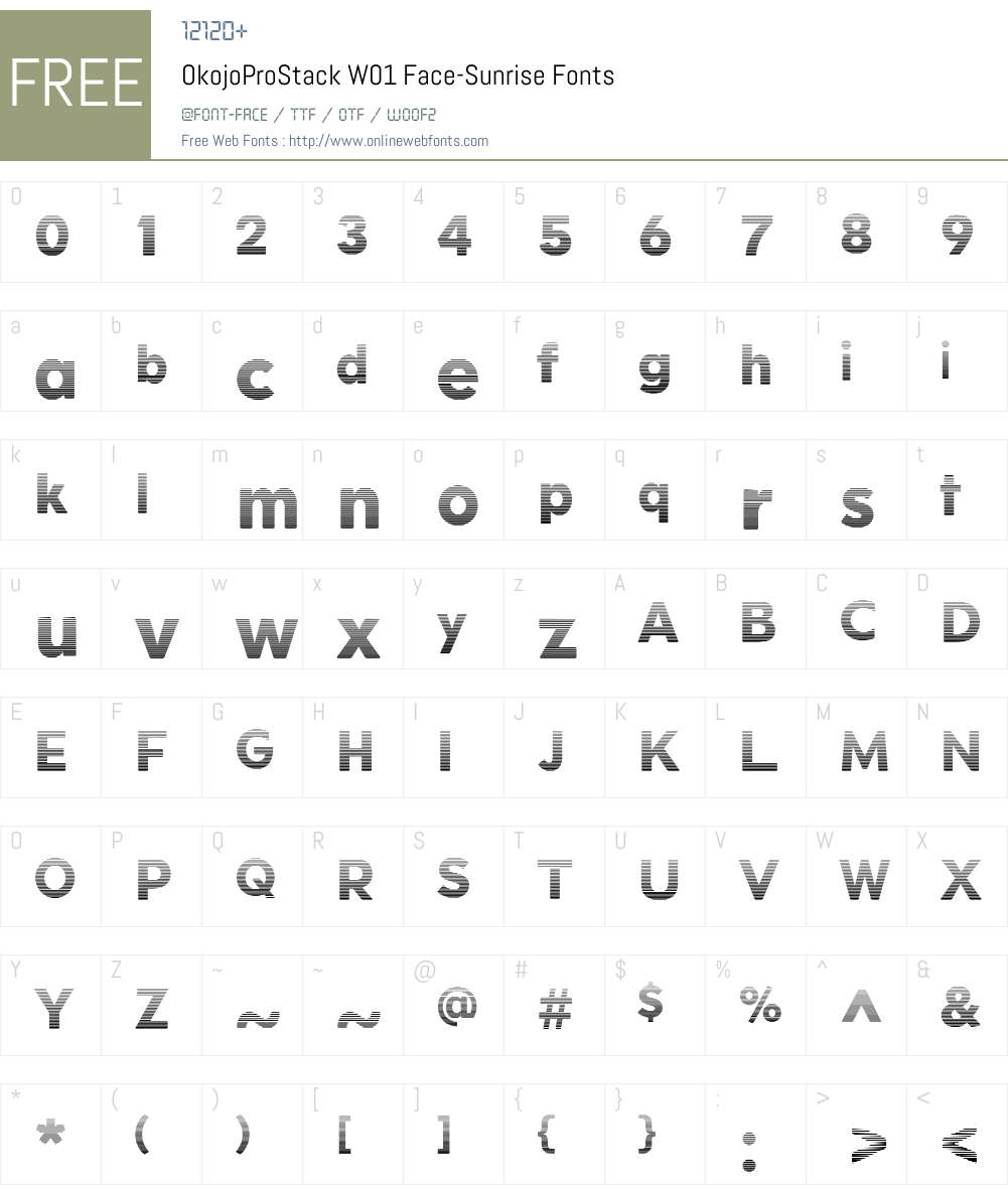 OkojoProStackW01-Face-Sunrise Font Screenshots