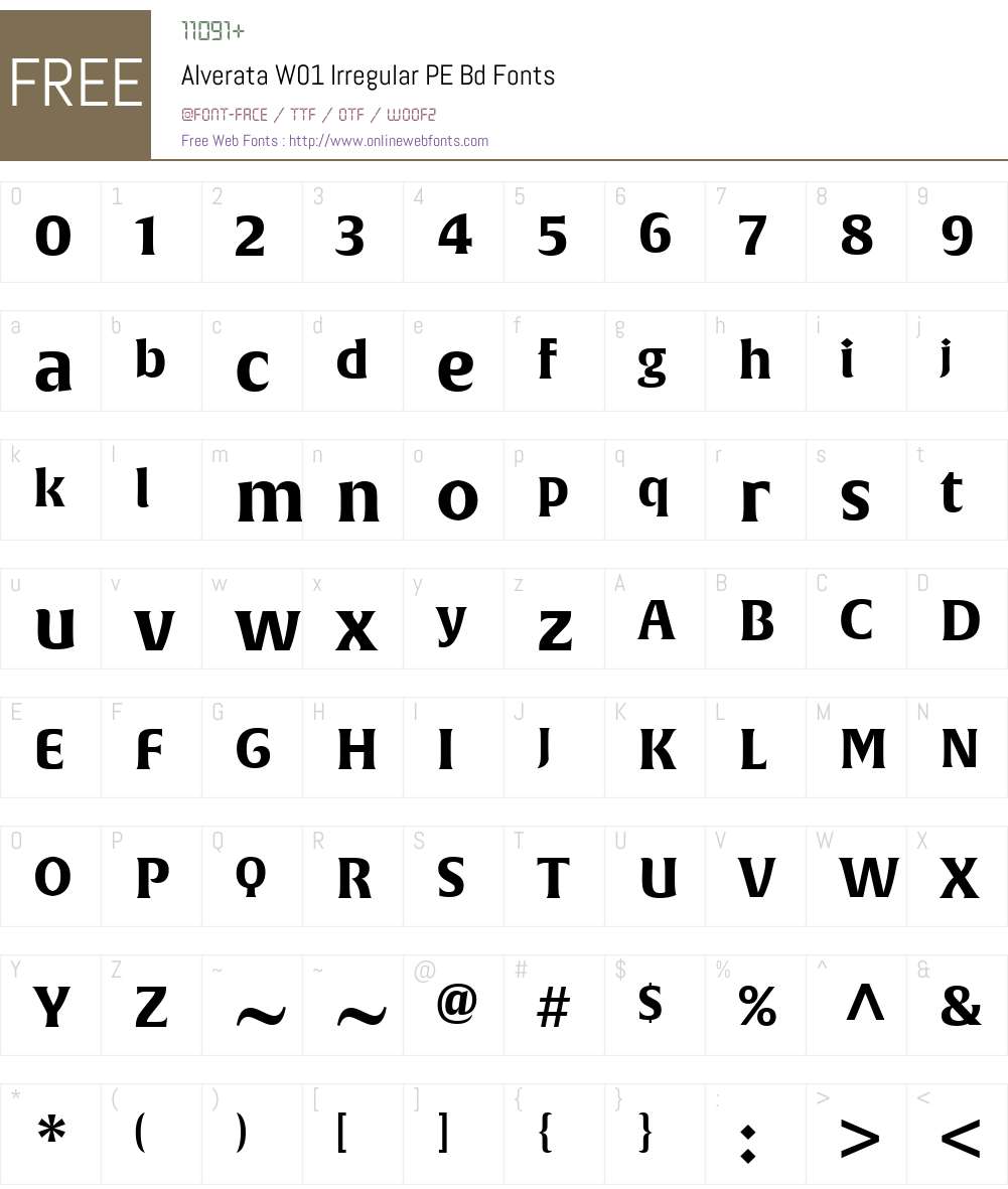 AlverataW01-IrregularPEBd Font Screenshots