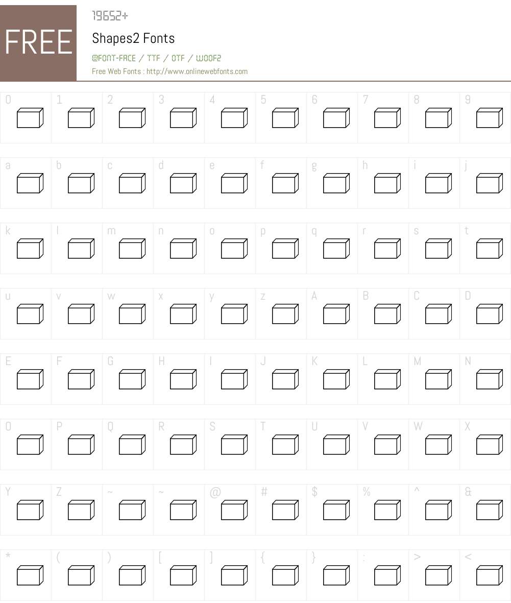 Shapes2 Font Screenshots
