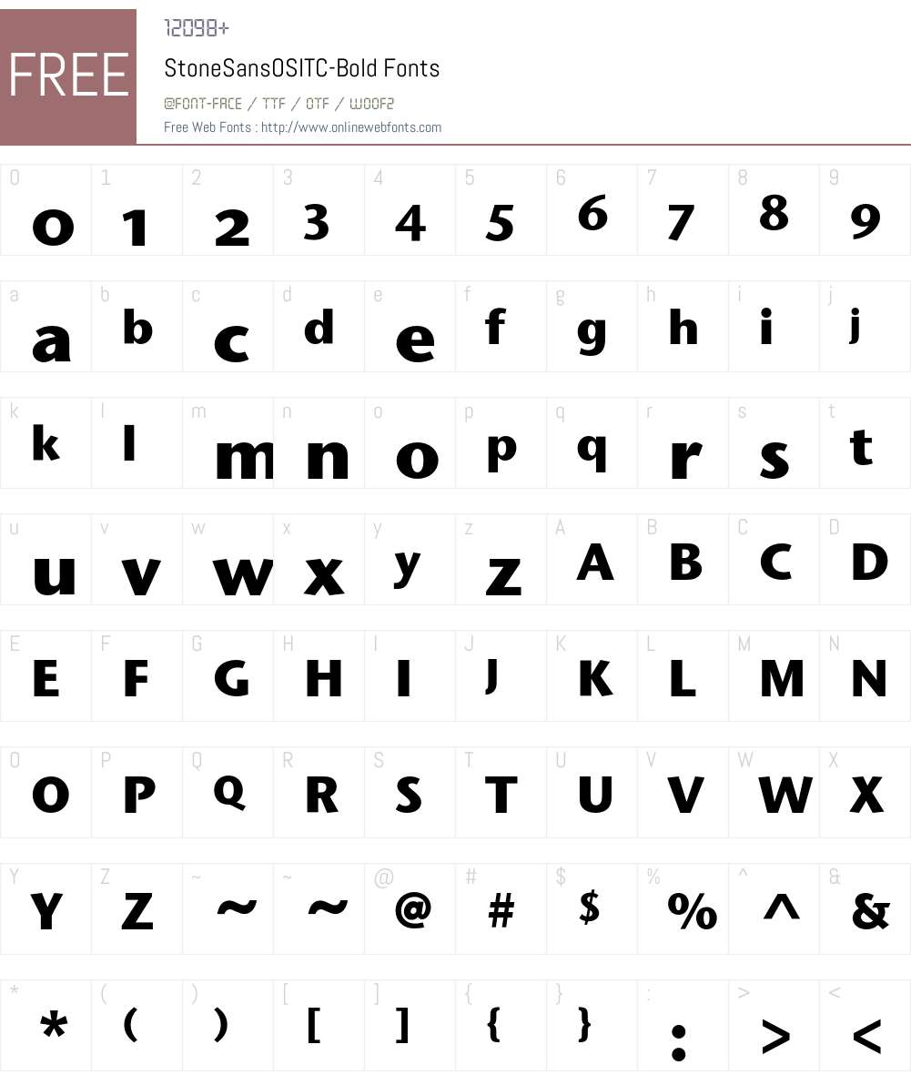 StoneSansOSITC Font Screenshots