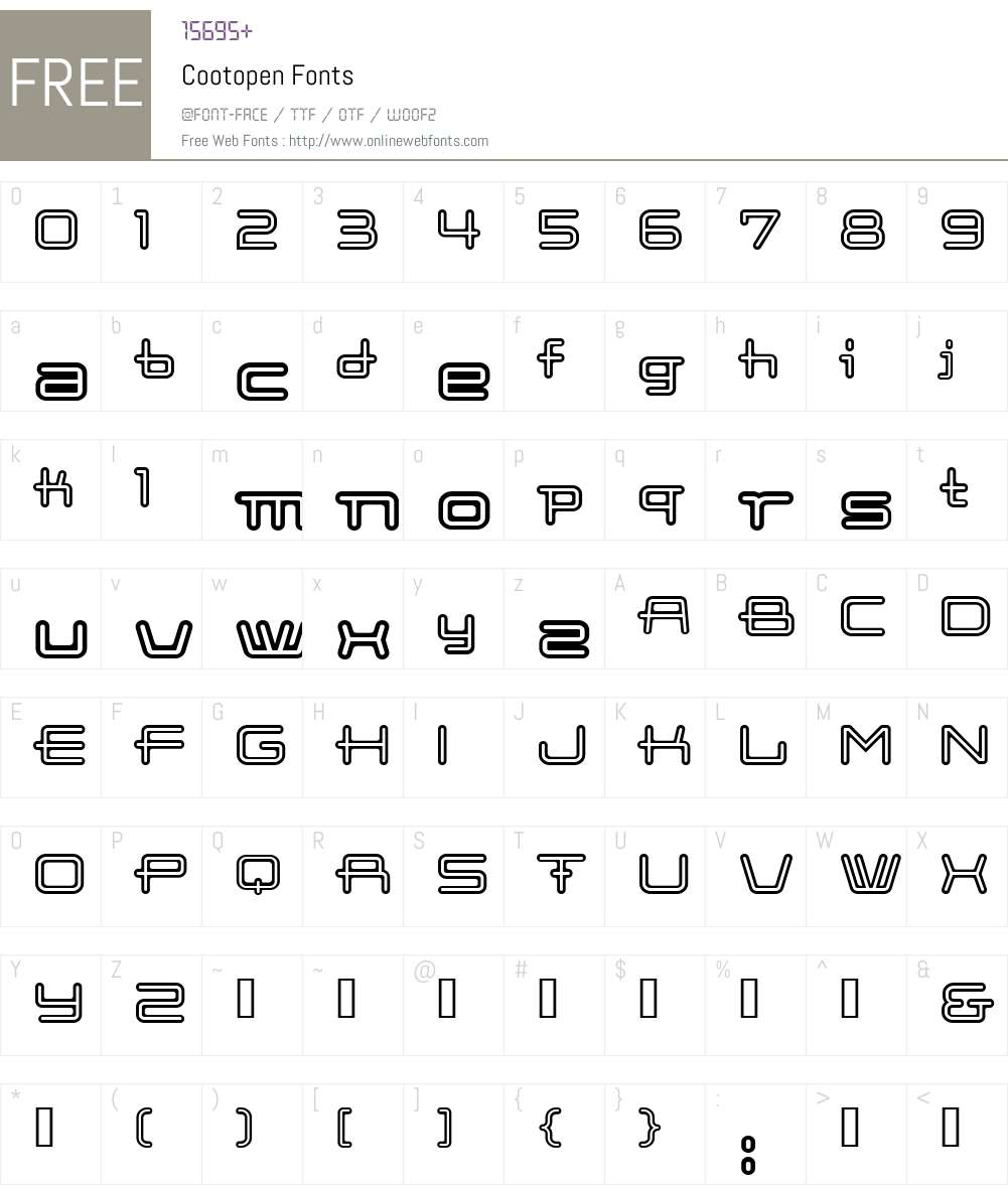 Cootopen Font Screenshots