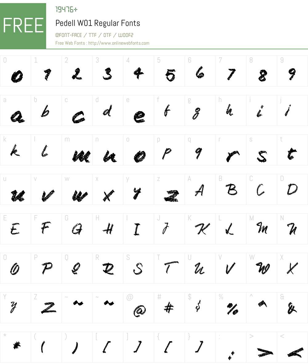 PedellW01-Regular Font Screenshots