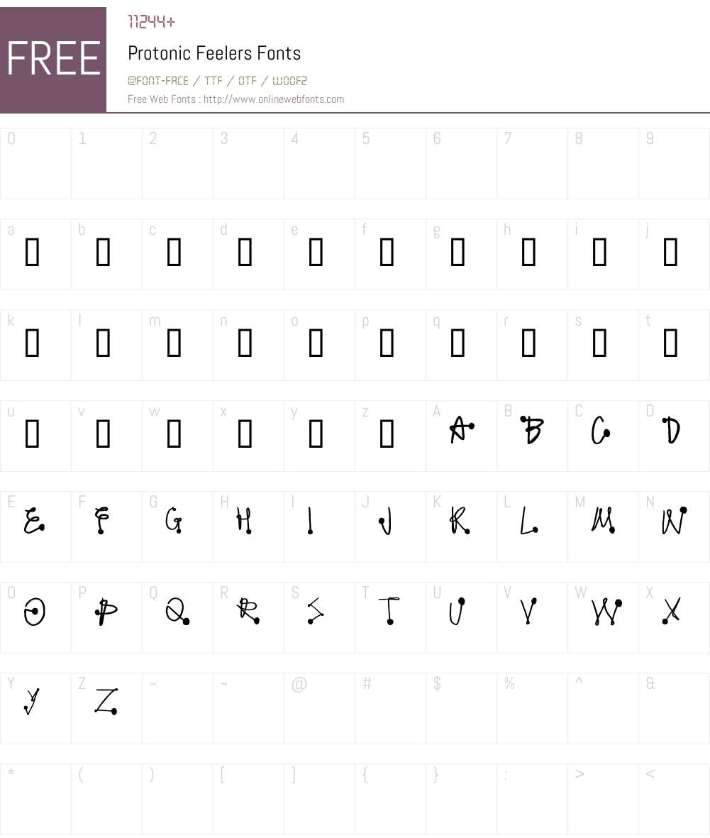 Protonic Feelers Font Screenshots