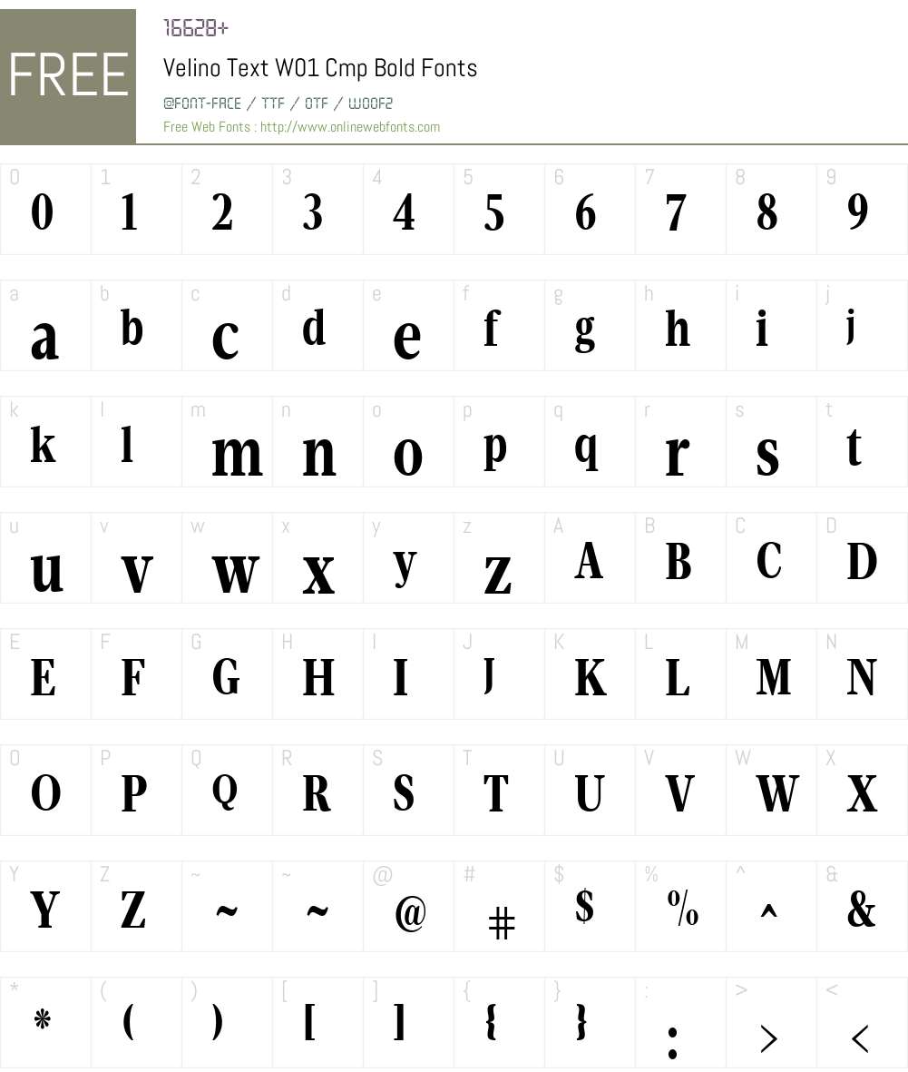 VelinoTextW01-CmpBold Font Screenshots