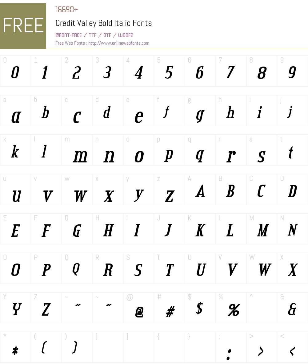 Credit Valley Font Screenshots