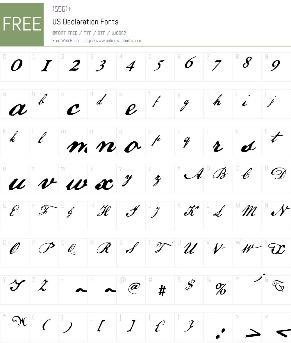US Declaration Font Screenshots