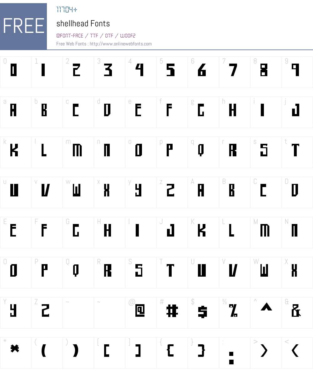 shellhead Font Screenshots