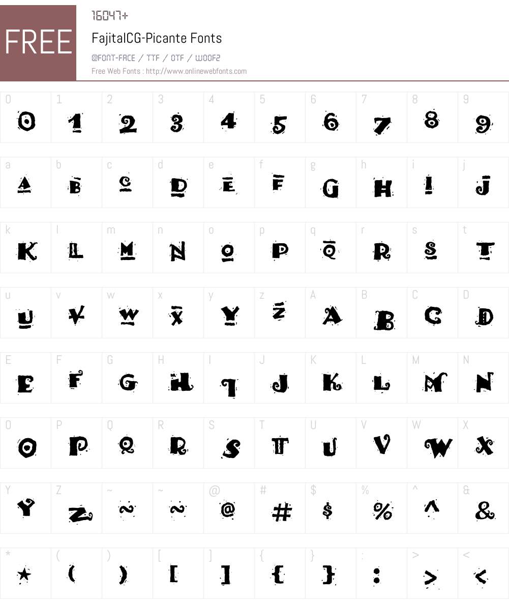 FajitaICG Font Screenshots