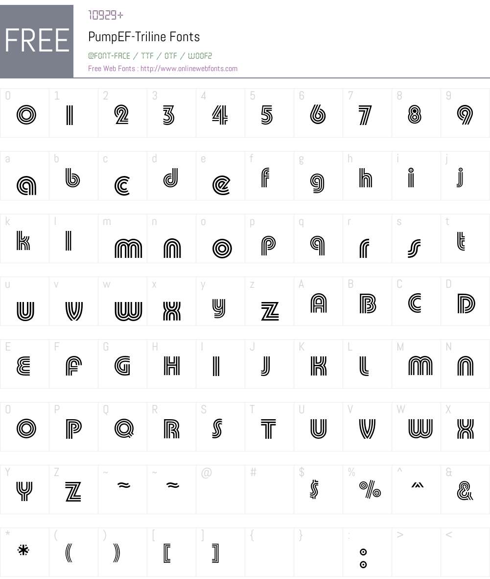 PumpEF Font Screenshots