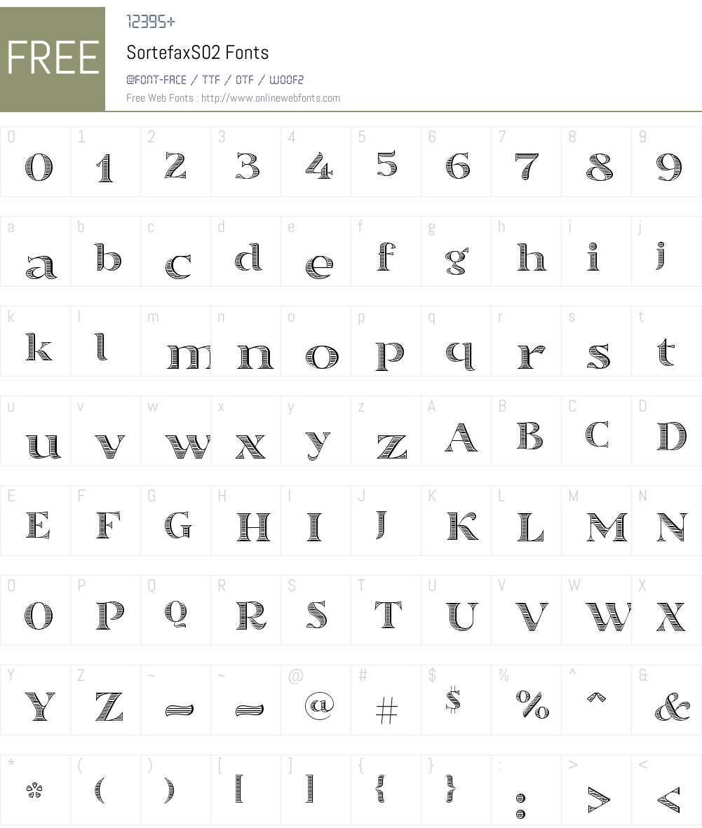 SortefaxS02 Font Screenshots