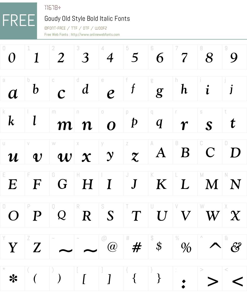 Goudy Old Style Font Screenshots