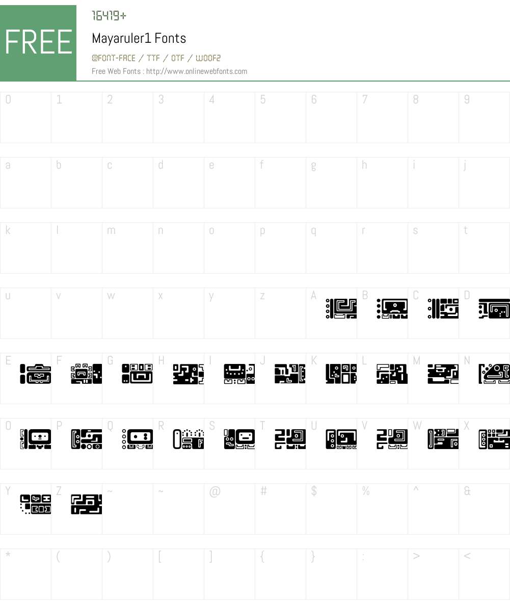 Mayaruler Font Screenshots