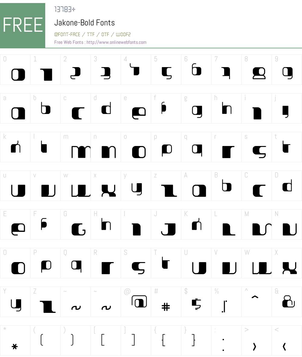 Jakone Font Screenshots