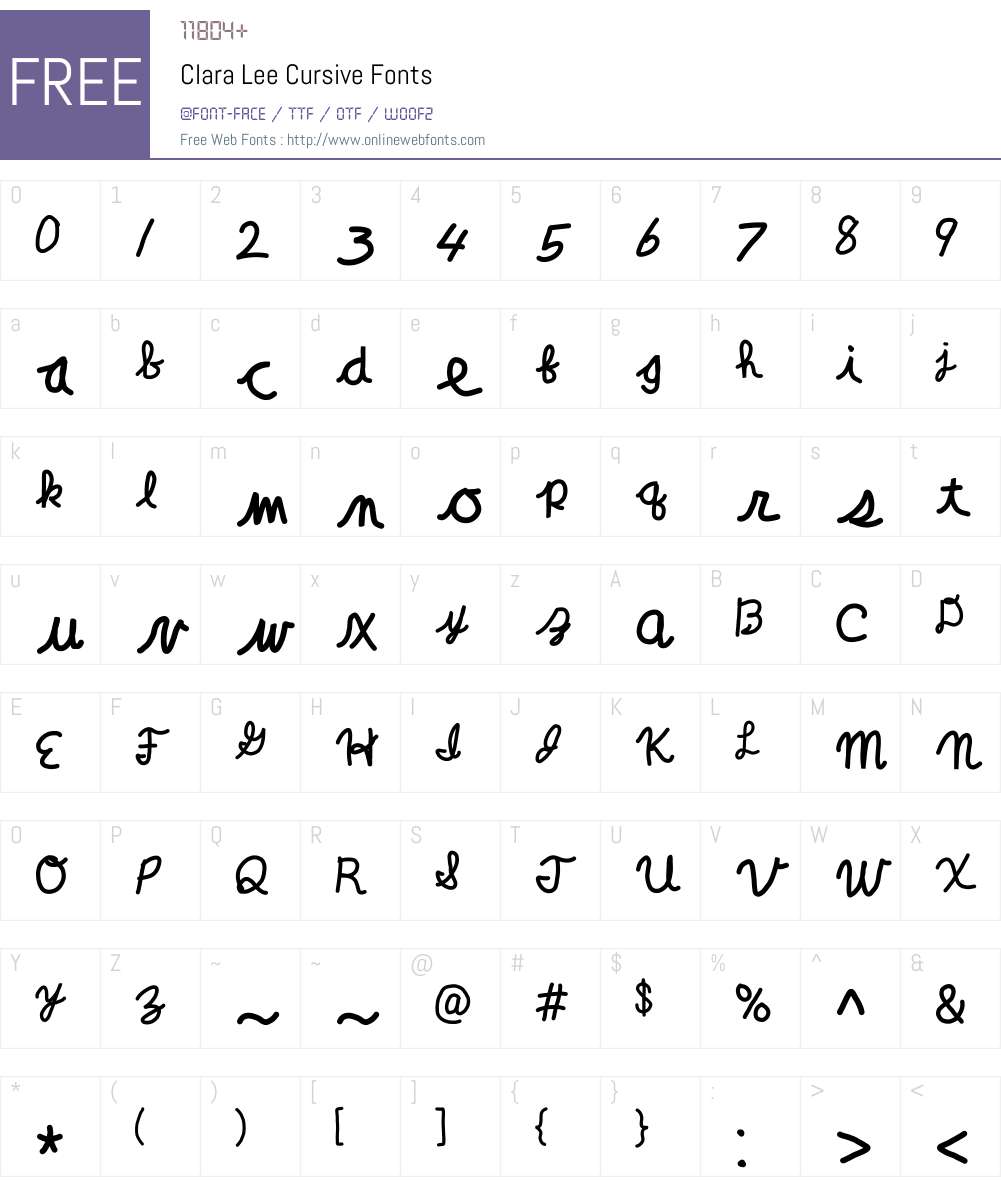 Clara Lee Cursive Font Screenshots