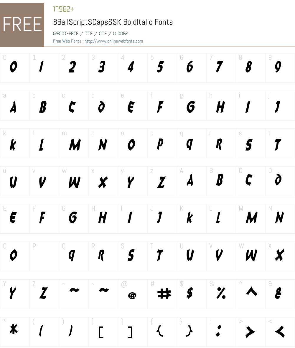 8BallScriptSCapsSSK Font Screenshots