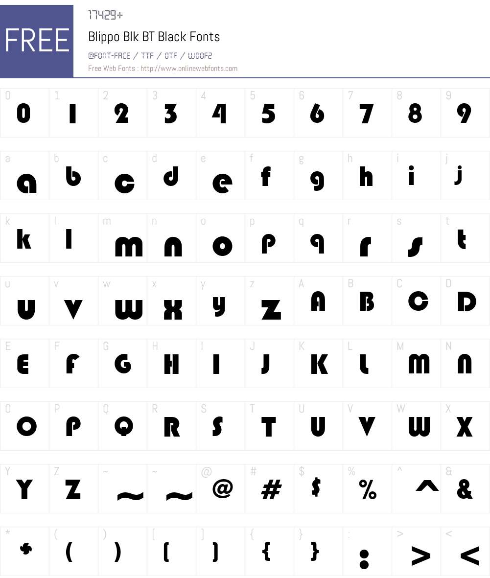 Blippo Blk BT Font Screenshots