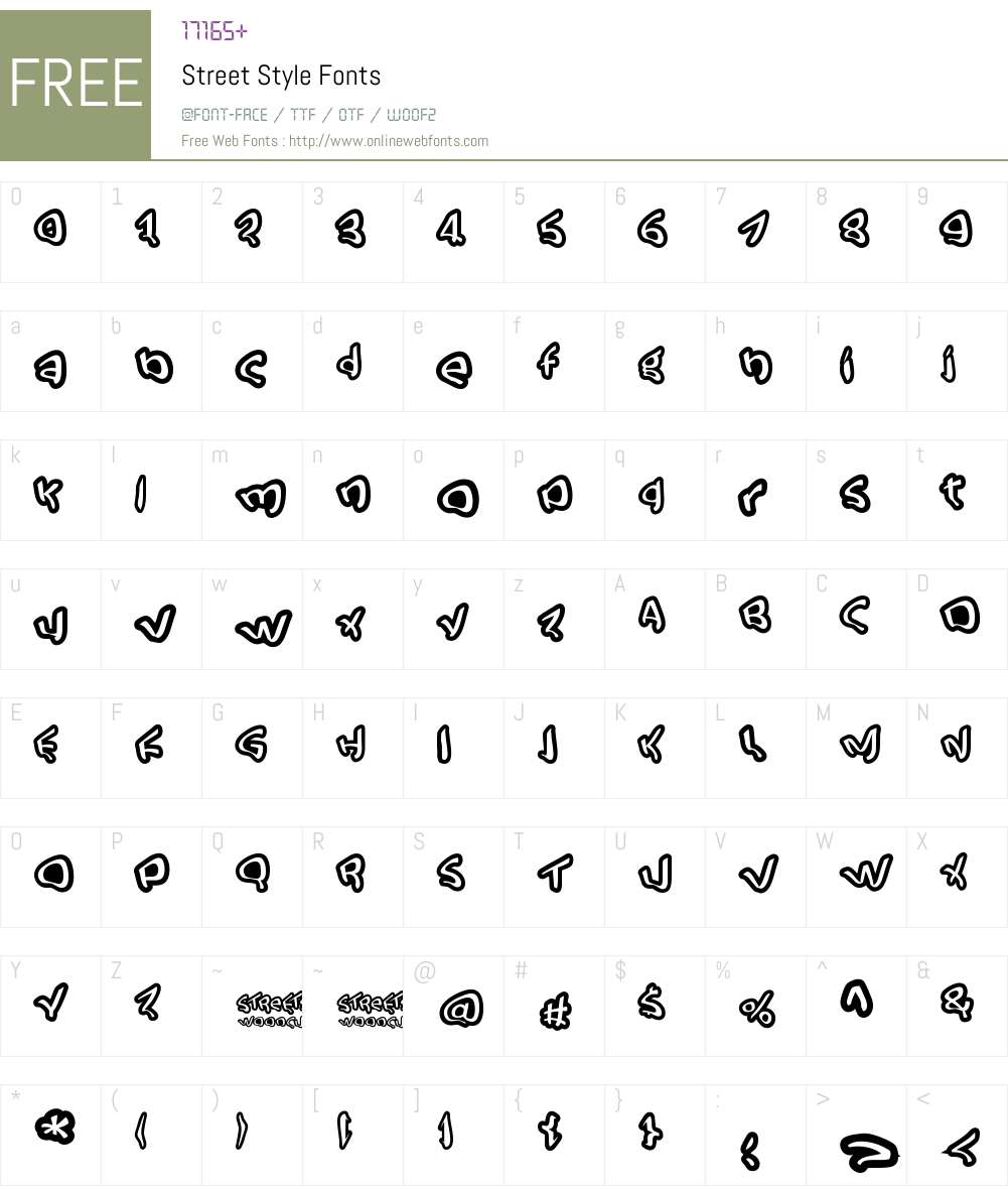 Street Style Font Screenshots
