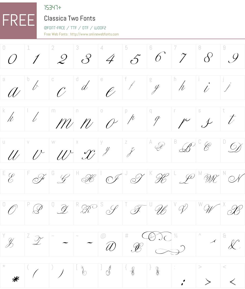 Classica Two Font Screenshots