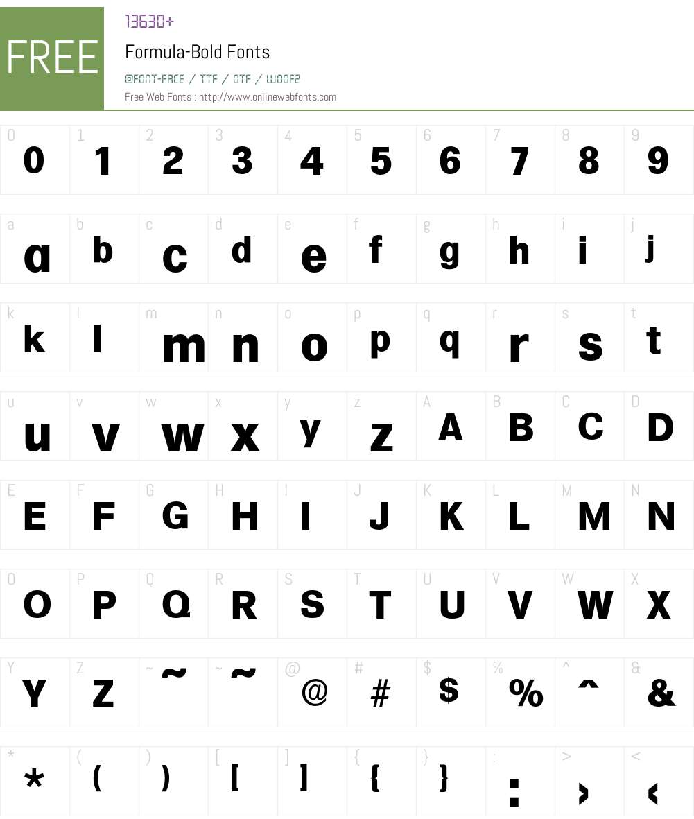 Formula-Bold Font Screenshots