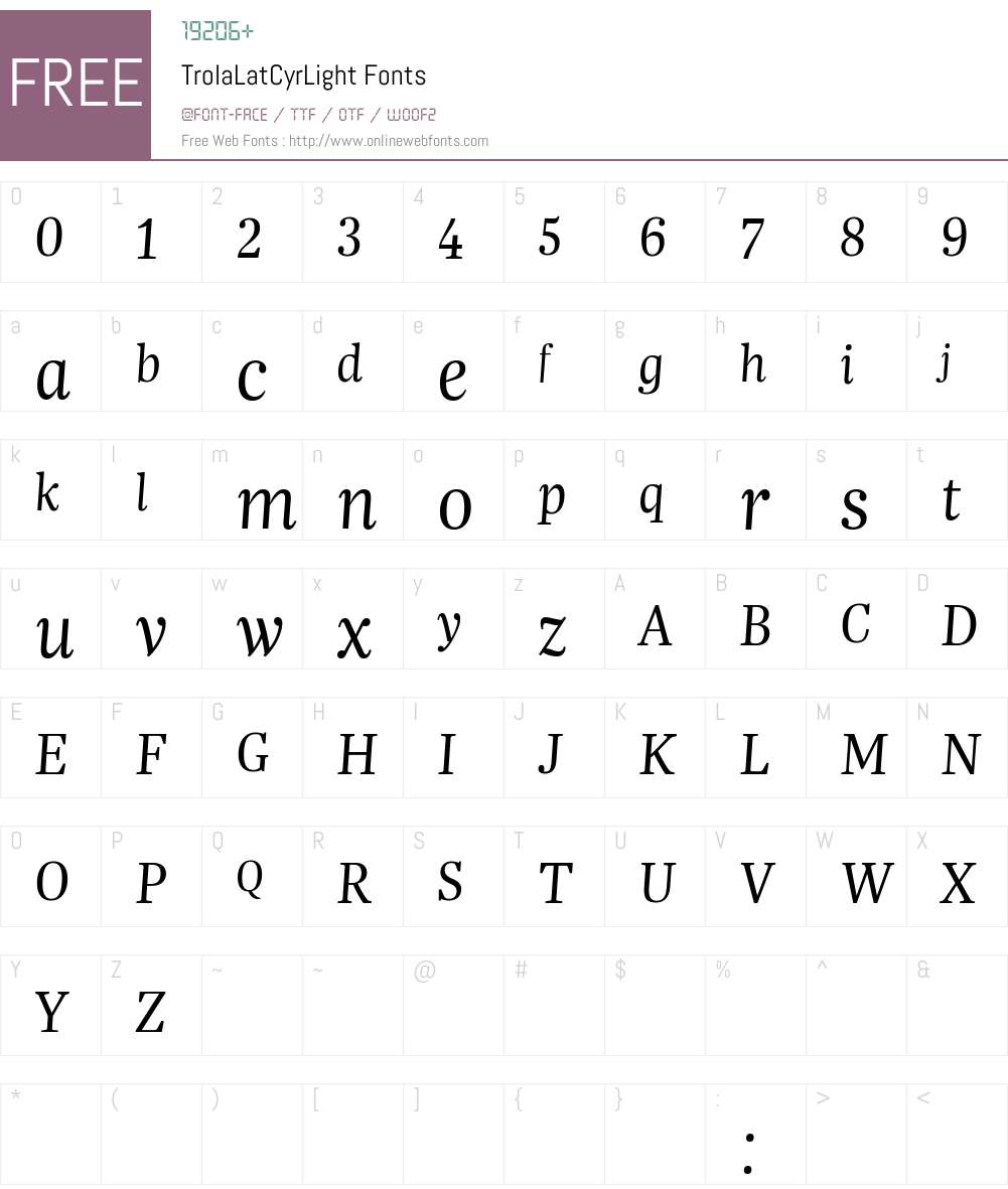 Trola LatCyr Light Font Screenshots